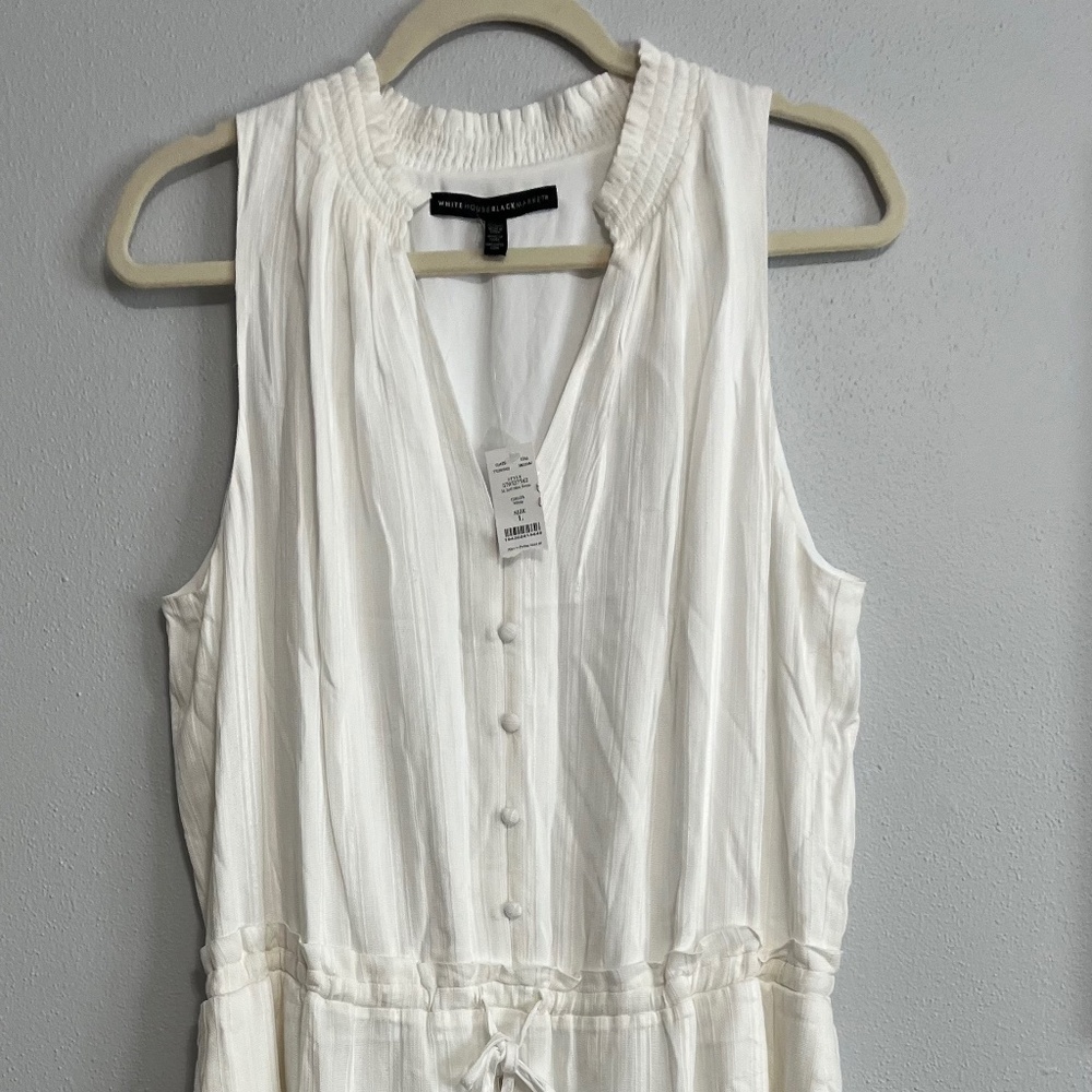White House Black Market sleeveless white Dress NWT Size L